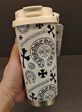 克罗心联名水杯限量版双饮吸管杯双层不锈钢保温杯便携式咖啡杯子
