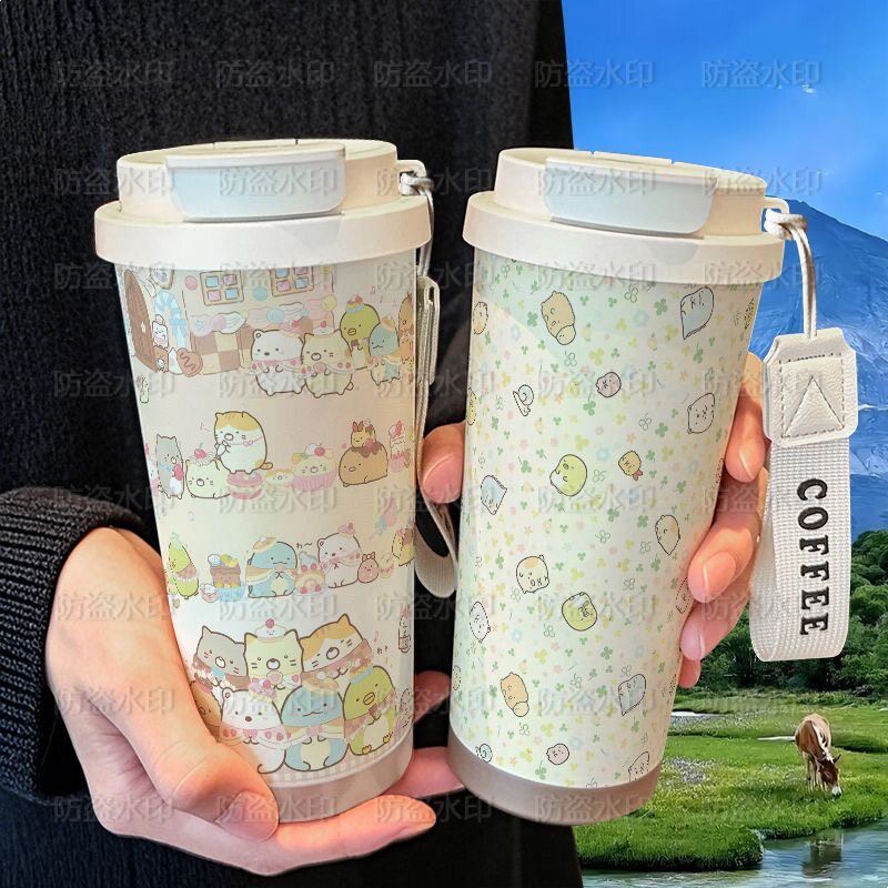 角落生物小伙伴可爱保温杯学生便携ins高颜值316不锈钢双饮咖啡杯