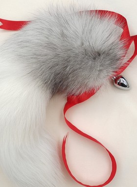 小白狐可拆卸毛绒猫咪尾巴cosplay道具狐狸尾巴角色扮演道具