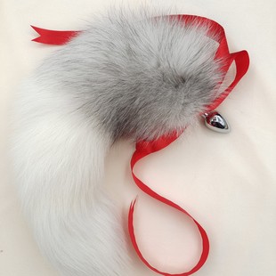 小白狐可拆卸毛绒猫咪尾巴cosplay道具狐狸尾巴角色扮演道具