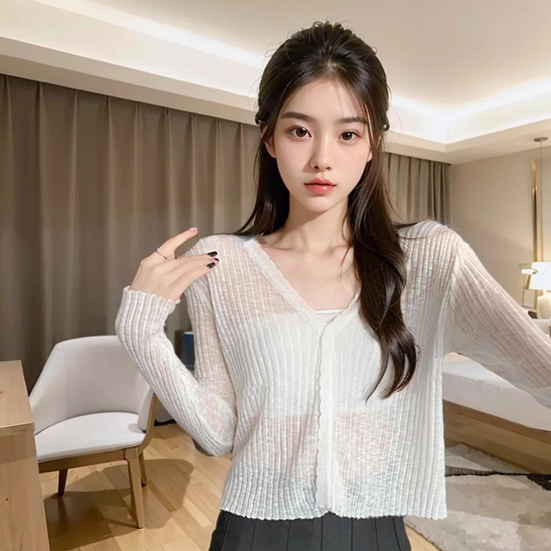 冰丝防晒针织开衫女夏季新款配吊带连衣裙子外搭薄款披肩罩衫上衣