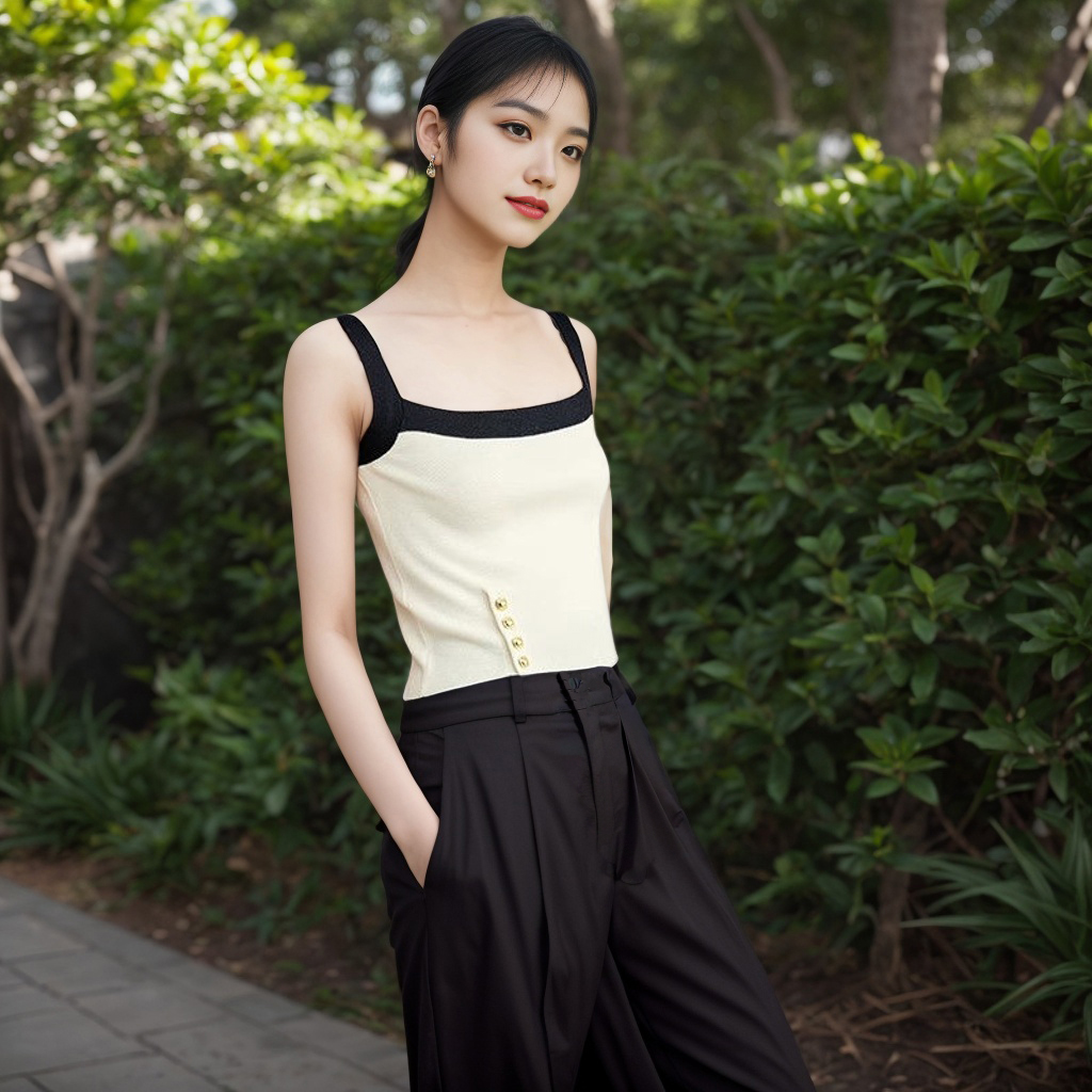 撞色小吊带背心女夏季新款高级设计感性感美背内搭针织打底衫上衣