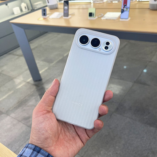 适用荣耀500手机壳瓦楞波纹软壳爆款微磨砂竖条纹防滑透明保护壳pro