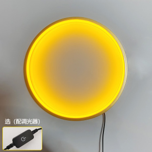 佛龛圆形背景灯金黄光佛像背光灯LED灯圈佛光灯佛堂背后装饰灯