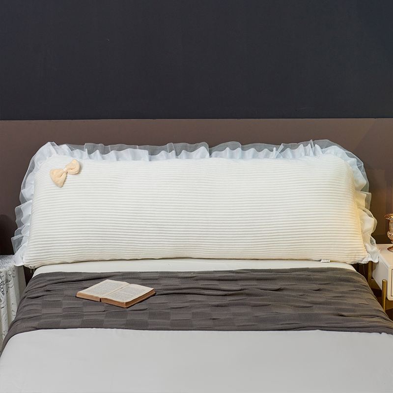 韩式蝴蝶结床头靠背大靠枕蕾丝花边可以拆洗少女床双人床靠垫
