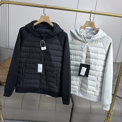 压胶90鸭绒+空气层拼接 轻薄保暖秋冬男士时尚百搭连帽羽绒服外套
