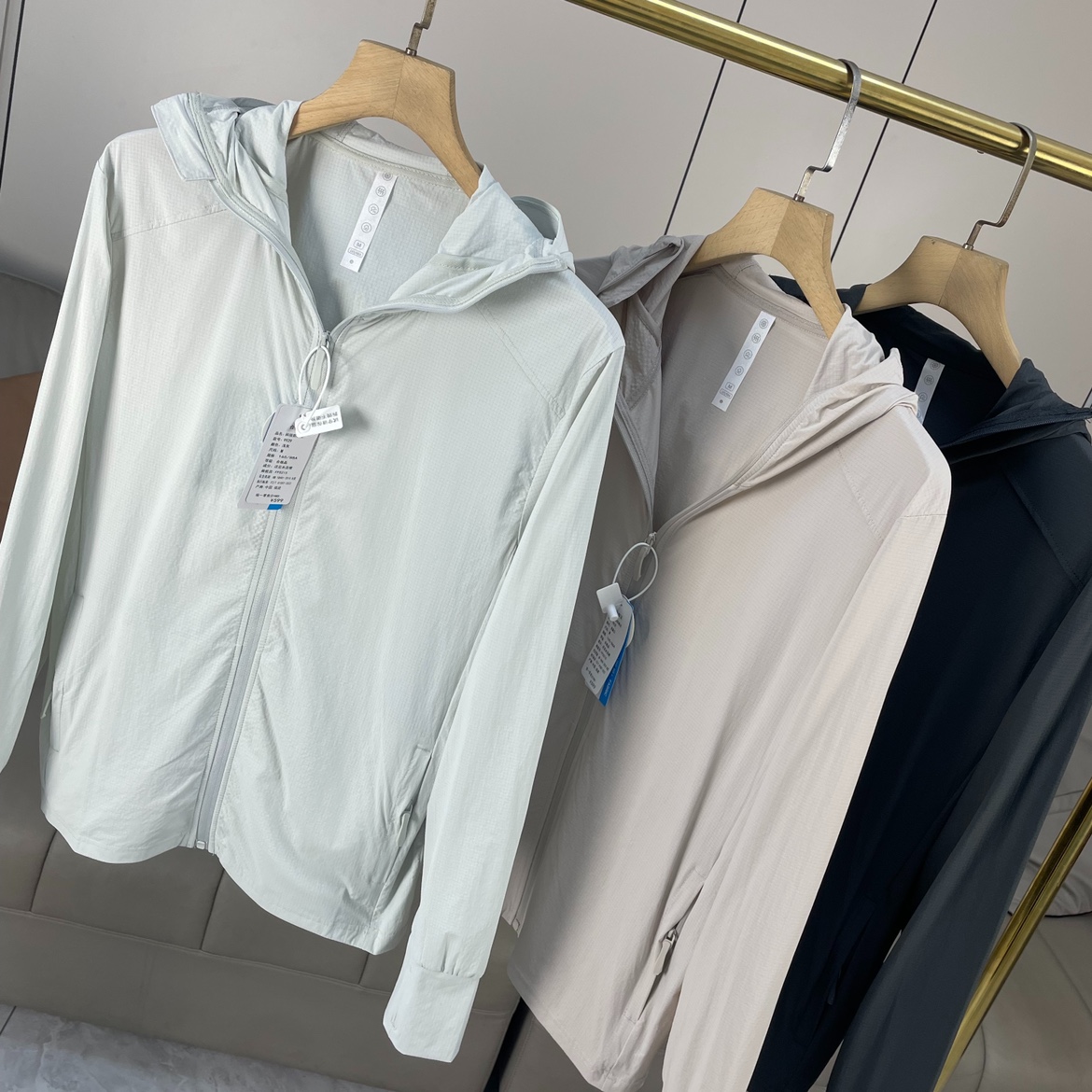 NIAOXI 肌理感轻薄透气抗UV 春夏男士户外休闲皮肤衣防晒衣外套潮