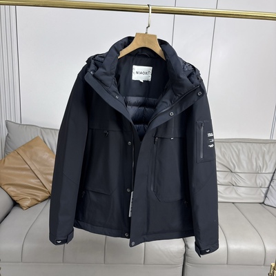 高绒量+800蓬松度 厚实保暖一件过冬 男士冬季连帽休闲羽绒服外套