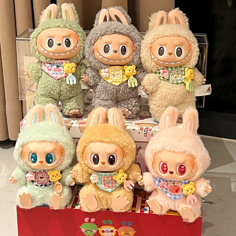 Labubu口水巾拉布布娃衣玩偶着替