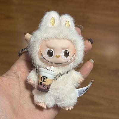 labubu四代迷你奶茶杯娃娃配饰