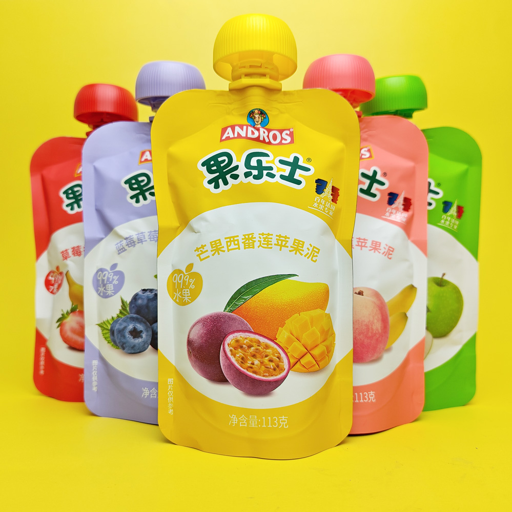 新款果乐士果泥草莓苹果味儿童吸吸袋营养零食可吸天然水果