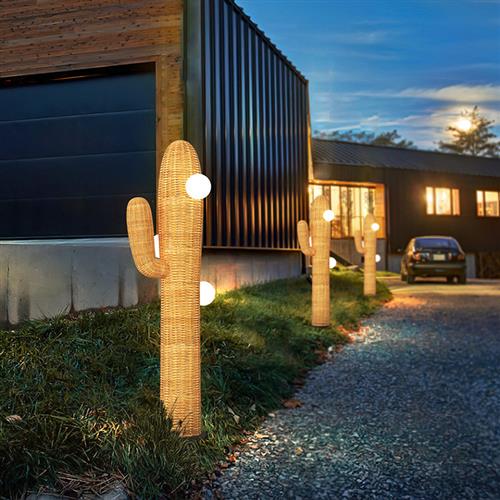 户外灯庭院灯别墅露台花园草坪灯落地灯手工藤编仙人掌创意景观灯