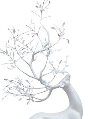 户外不锈钢梅花鹿摆件抽象艺术鹿雕塑酒店售楼处房地产草坪装饰品