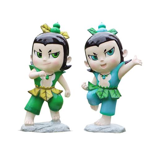 玻璃钢葫芦娃卡通雕塑大型商场美陈装饰品户外幼儿园动画人物摆件图片