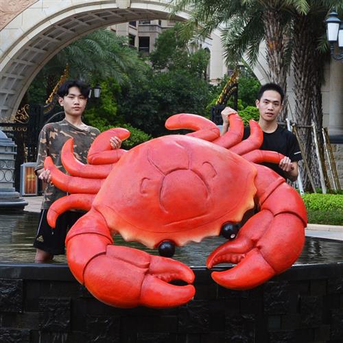 发光小龙虾模型雕塑玻璃钢大螃蟹雕塑摆件夜市餐馆商场模型装饰品