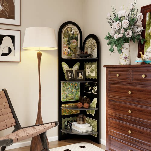 中古风多层置物架落地书复