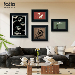 法式中古风客厅挂画沙发背景墙制饰画高级感美式复古玄关组合壁画