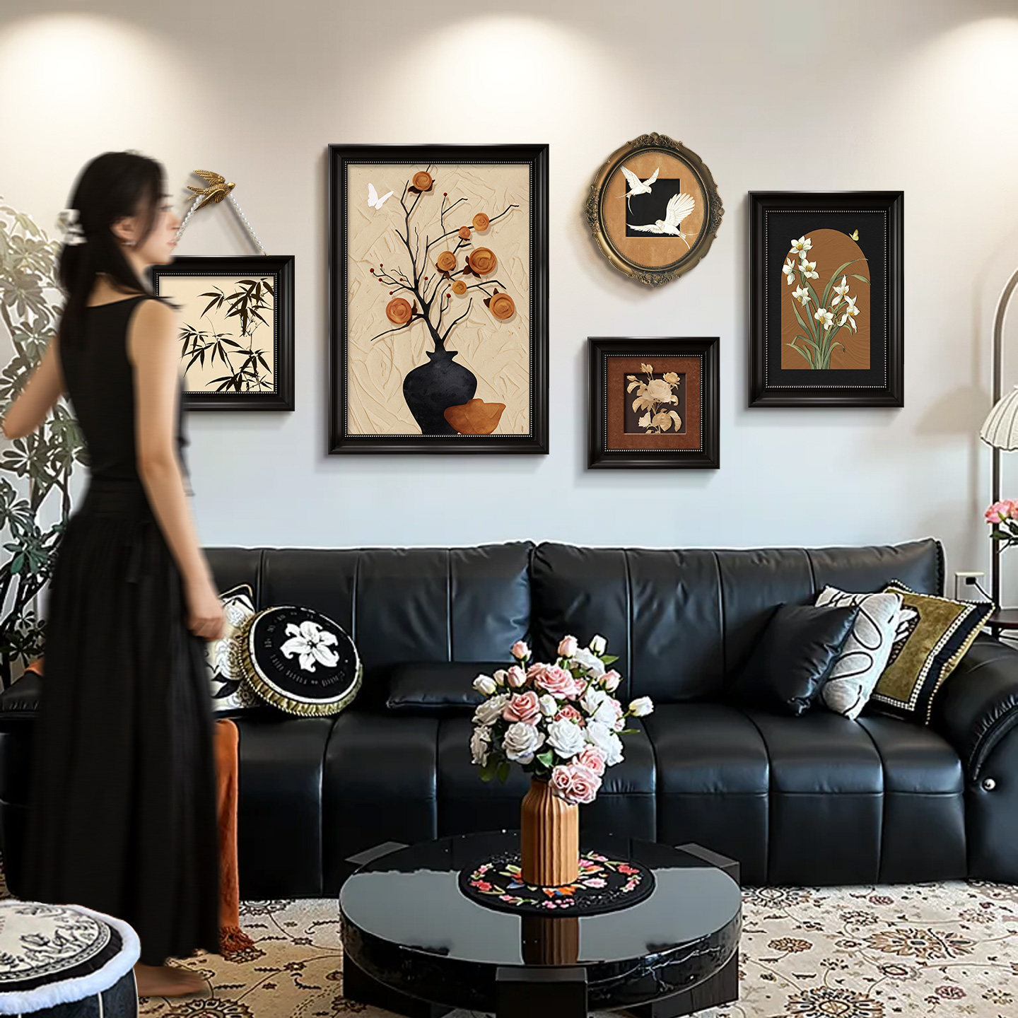 中古风客厅装饰画沙发背景墙挂画法式复古餐厅画宋氏美学壁画,家居饰品,现代装饰画,淘宝优惠券,粉丝福利购,淘宝优惠卷