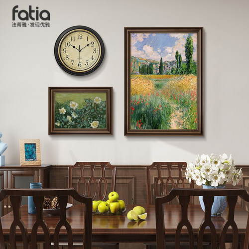 带钟表餐厅挂画梵高名画