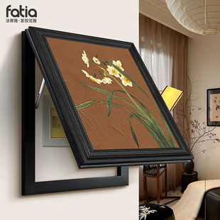 中古风电表箱装饰画2025新款竖版免打孔配电箱餐厅遮挡挂画高级感