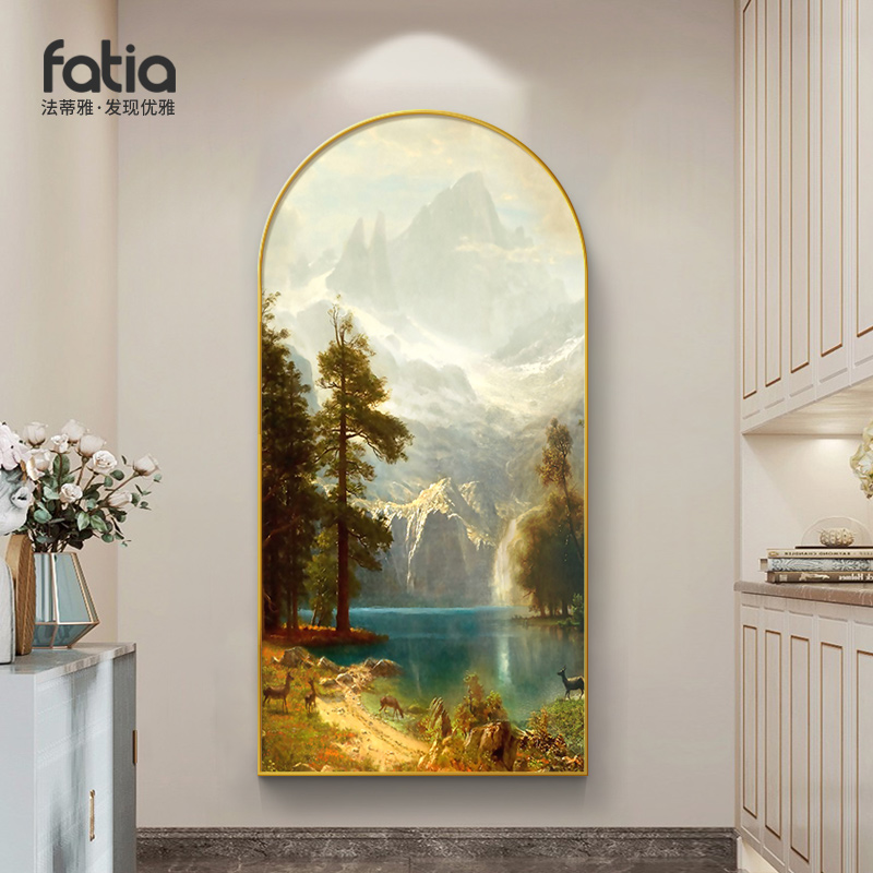 法式入户玄关装饰画走廊落地挂画