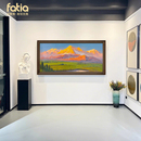 日照金山手绘油画高档大气别墅客厅沙发背景墙装 饰画办公室挂画