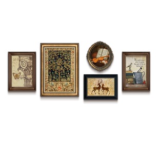 美式装饰画法式挂画复古油画客厅沙发背景墙中古风组合壁画高级感