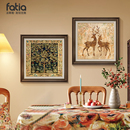 复古油画幸福树饭厅背景墙挂画小众高级感壁画 饰画欧式 美式 餐厅装