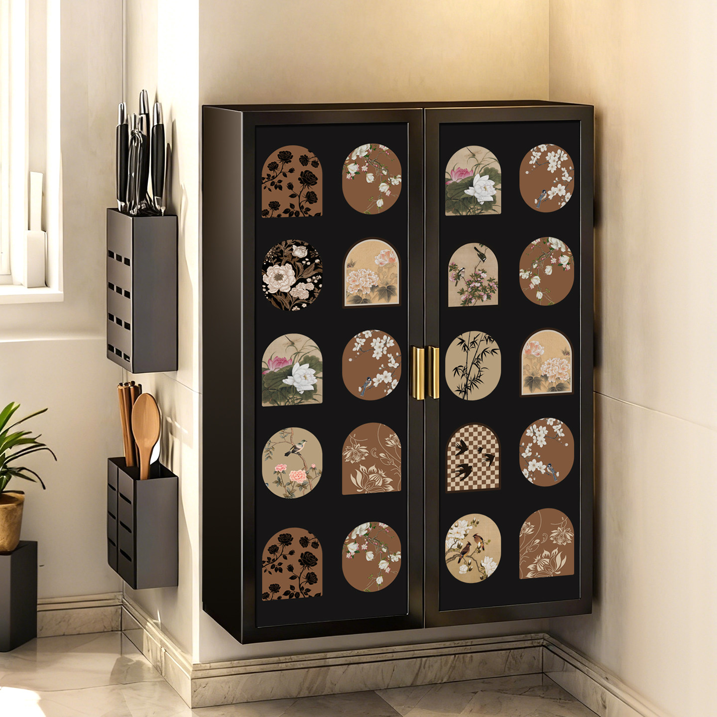 厨房置物柜壁挂式多层小壁柜调料品收纳柜调料瓶储物柜调料置物架