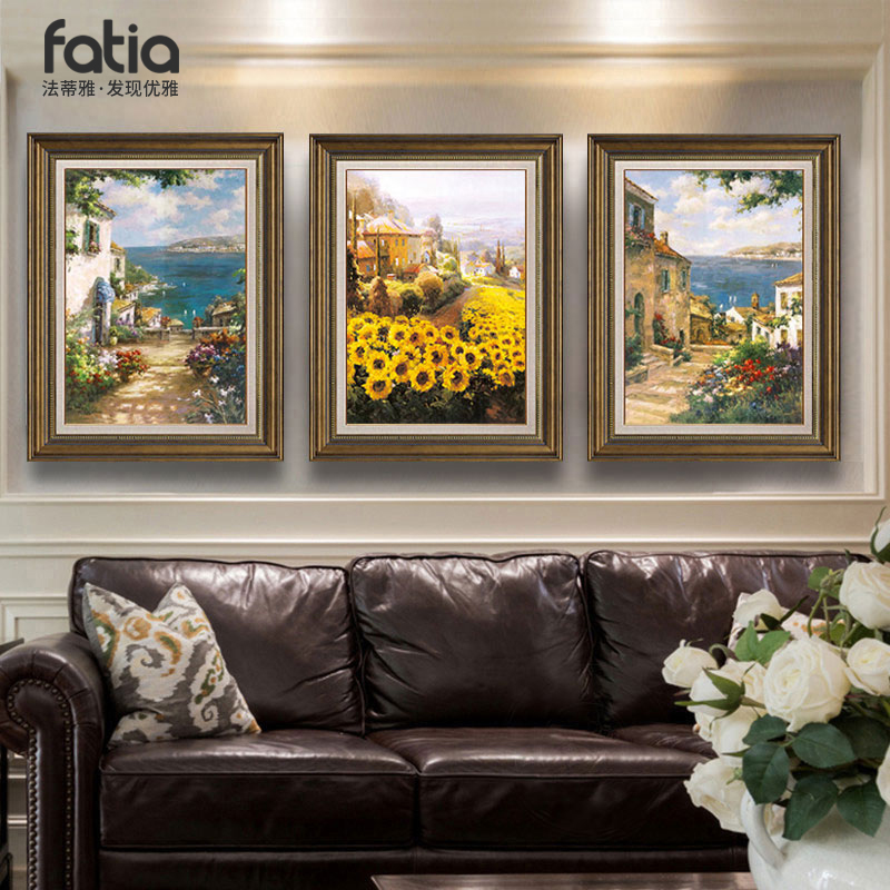 沙发背景墙欧式风田园客厅装饰画