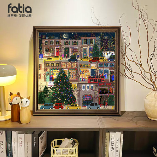 东灯圣诞挂画美式玄关摆画