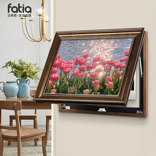 电表箱装饰画免打孔美式复古花卉