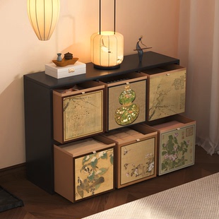 中古风收纳箱卡莱克格子柜非藤编收纳盒整理盒子布艺收纳筐大容量