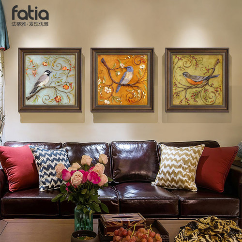 美式客厅墙壁装饰画喜鹊