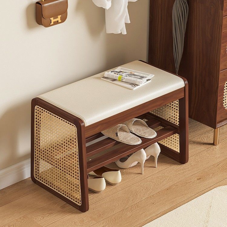 实木藤编换鞋凳门口家用入户门可坐鞋柜轻奢高级感坐凳一体穿鞋凳,住宅家具,矮凳,淘宝优惠券,粉丝福利购,淘宝优惠卷