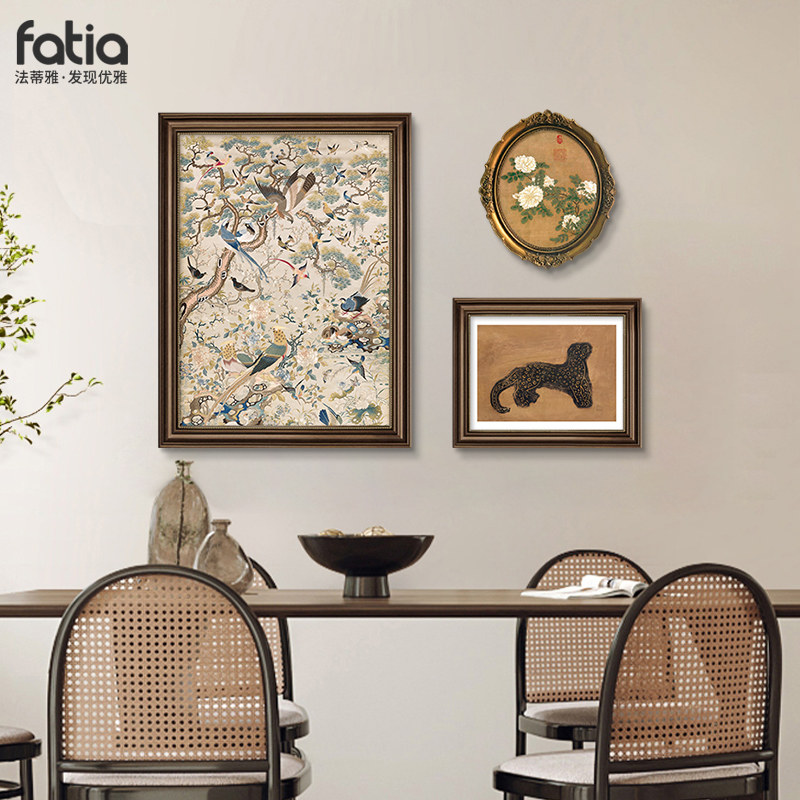 法式中古风餐厅挂画客厅装饰画复古油画组合画沙发背景墙饭厅壁画,家居饰品,现代装饰画,淘宝优惠券,粉丝福利购,淘宝优惠卷