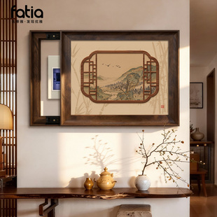 中古风电表箱装饰画宋代美学免打孔配电箱壁画遮挡电闸盒盖板挂画