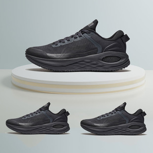 李宁烈骏6跑步鞋黑色男款夏季透气田径国潮复古马拉松长跑体育