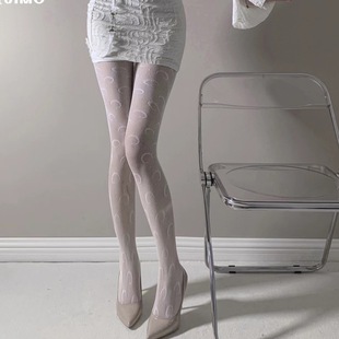 复古月亮提花洛丽塔女镂空连袜网袜内衣性感可爱一件A99