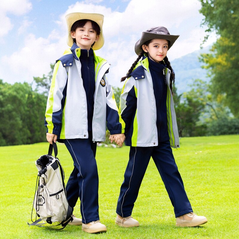 幼儿园班服学生定制秋冬季运动服冲锋衣三合一学院小学生中小学生