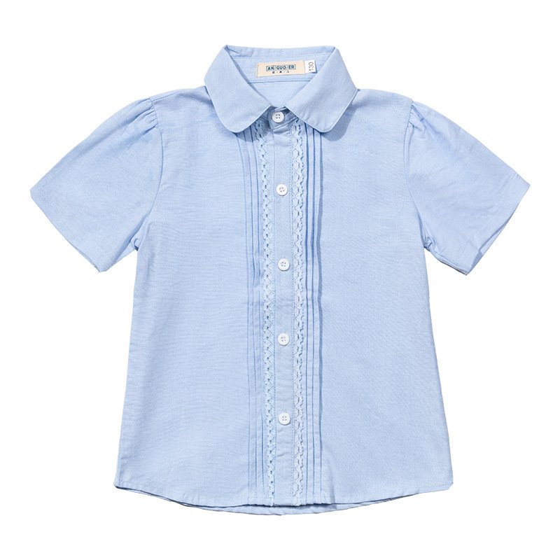 运动风校服衬衫纯棉背心裙礼服班服夏装衬衣三件套长袖儿童诗歌