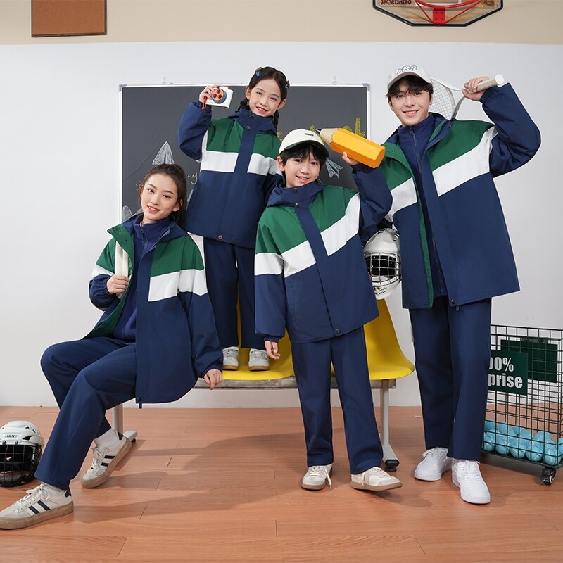 江西省九江市庐山市中小学生统一校服冲锋衣三件套秋冬装班服套装
