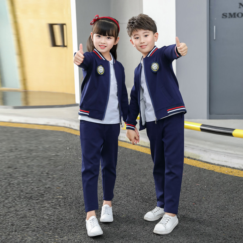 小学生运动会开幕式校服秋季儿童长袖时尚学院风班服男童女童套装