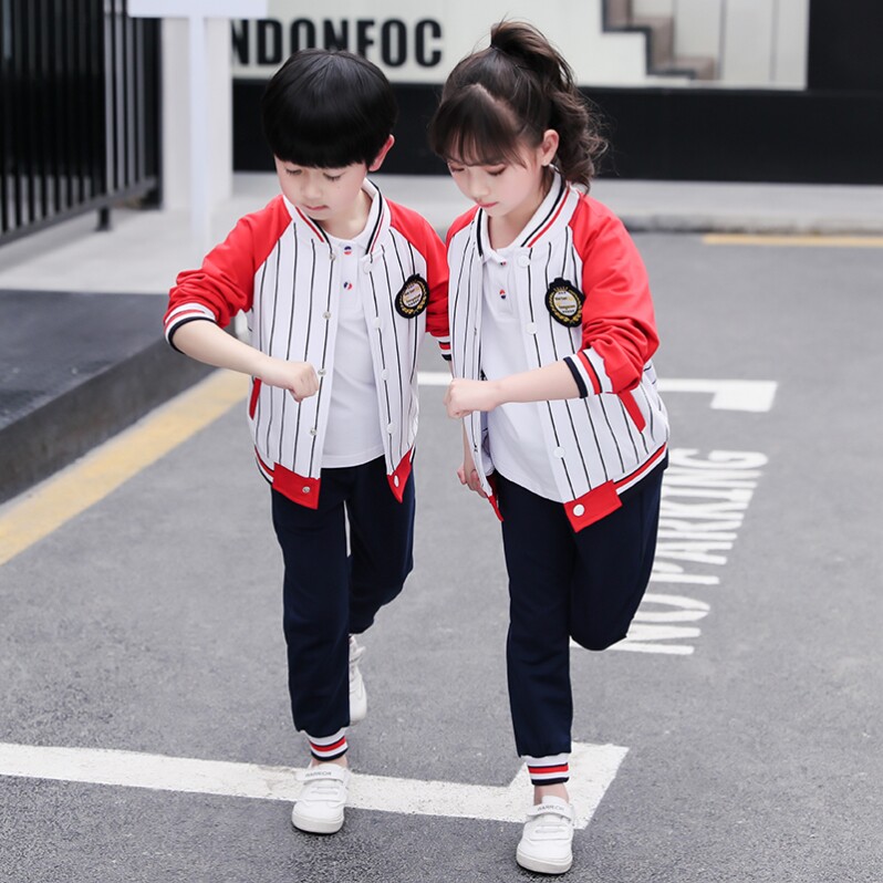 班服套装小学生春秋装运动服儿童校服英伦风三件套幼儿园园服纯棉