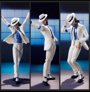 MJ Figma 096# 迈克尔杰克逊 颤栗MV装 太空漫步可动盒装手办模型