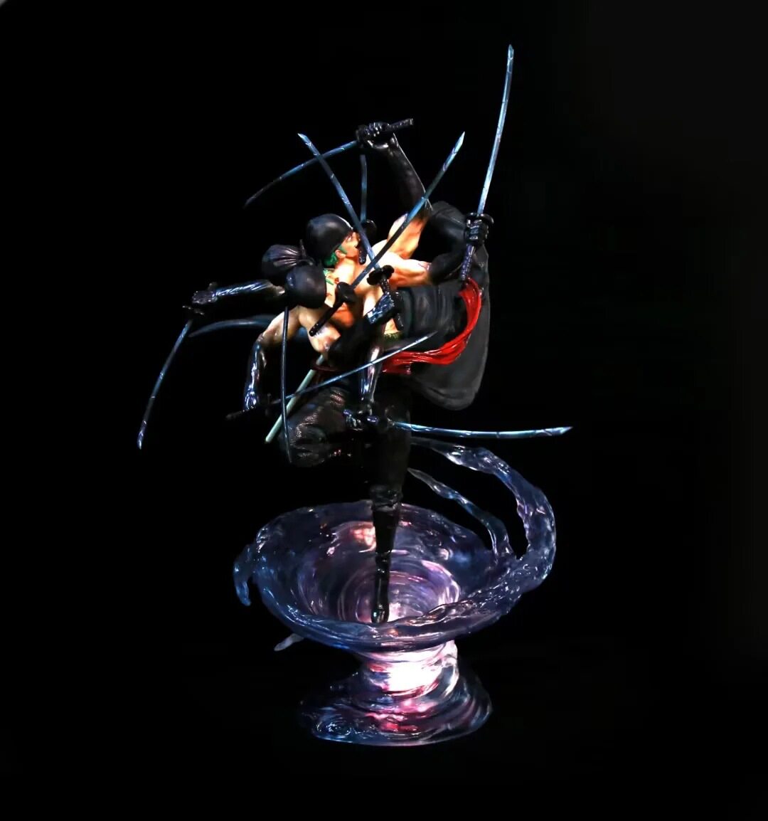 gk 黑衣九刀流索隆 龙卷风战斗 可发光 场景模型盒装手办摆件雕像