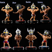 大肌霸健美肌肉健身蛋白粉迪迦赛罗发光手办模型摆件雕像人偶玩偶