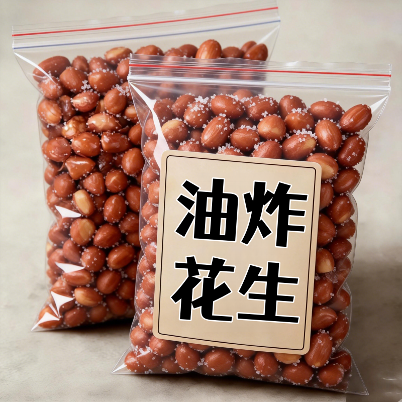 咸味净重香酥花生油炸花生米原味散装下酒菜零食餐饮红皮 商用