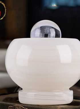 开业风水玉石摆件流水喷泉转动球