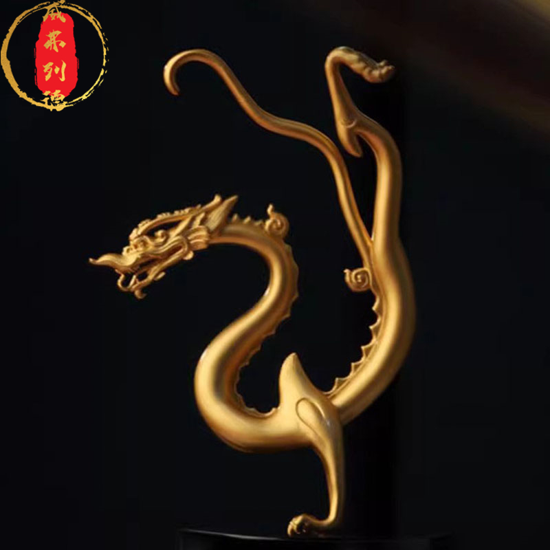 威弗列德铜龙摆件铜工艺品办公桌面饰品礼盒装龙年生肖商务礼品